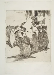 Linje foran Slagterforretningen, 1870-71.