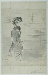 Manet - Annabel Lee står ved havet, ca. 1881