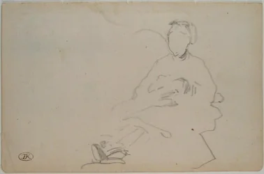Manet - Skitse af en siddende kvinde (blad fra en skitsebog), ca. 1864-1868
