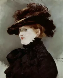 Méry Laurent med sort hat, 1882.