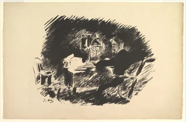 Once Upon a Midnight Dreary. Illustration til Ravnen af Edgar Allan Poe, 1875.