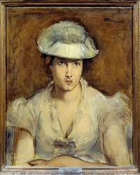 Portræt af Mademoiselle Gauthier Lathuille Maleri af Edouard Manet (1832-1883) 1878 Søn. 0,51 x 0,50 m Lyon, Museum of Fine Arts