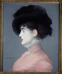 Portræt af wienderinden eller Irma Brunner med sort hat, 1880-1882. 0,53 x 0,44 m, Paris, Musée d