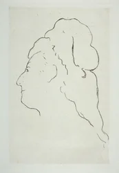 Profil af Eva Gonzales drejet til venstre, ca. 1870.