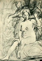 Studie af en siddende nøgen La Toilette, 1858-1860, 1943.