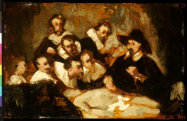 Anatomi lektionen, efter Rembrandt, ca. 1856