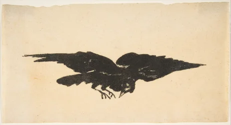 The Flying Raven, Ex Libris for The Raven af Edgar Allan Poe, 1875.
