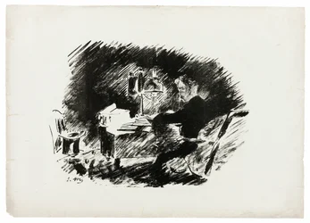 Under lampen ("Once upon a midnight dreary..."), fra Ravnen (Le Corbeau)