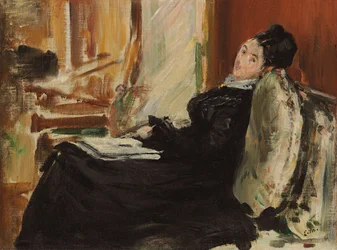 Ung kvinde med bog; Ung kvinde med en bog, ca. 1875