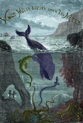 Kobberstik af Jules Vernes bog "Twenty thousand lieues sous les mers" (Tyvetusind - 20.000 - 20000)
