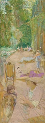 Ved pavillonerne i Cricqueboeuf, 1911.