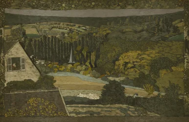 Landskab: Vindue med udsigt over skoven, 1899