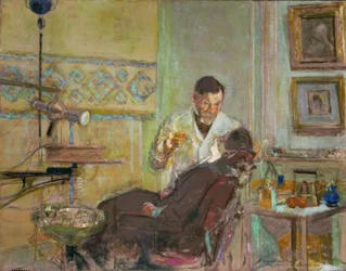Læge Georges Viau på hans tandlægekontor