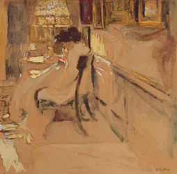 Madam Hessel Syning under Lampen, c.1905