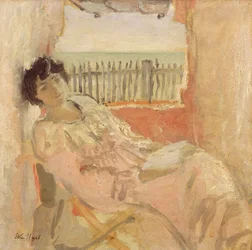 Madame Hessel ved kysten, 1904 (olie på pap)