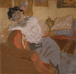 Madame Hessel på sofaen