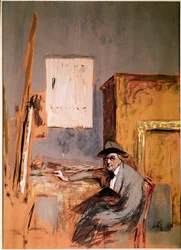 Portræt af maleren Jean Louis Forain i hans atelier
