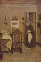 Husholdersken omkring 1925, c1925, 1946