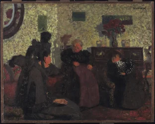 Enkerbesøget, 1899 (olie på papir)
