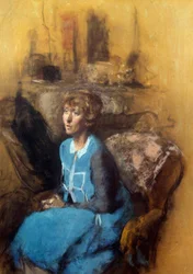 Den blå kjole, 20. århundrede (akvarel)