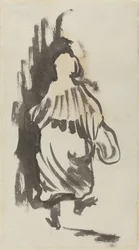 Vandrende figur set bagfra, ca. 1894.