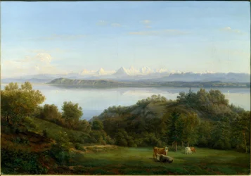 Udsigt fra Neuchâtel til Alperne