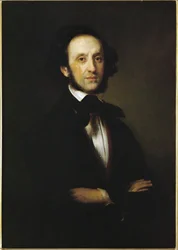 Felix Mendelssohn-Bartholdy, tysk komponist, barnebarn af Moses Mendelssohn (olie på lærred)