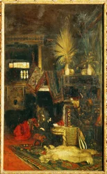 Maler Hans Makart i sit atelier ... (maleri på lærred)