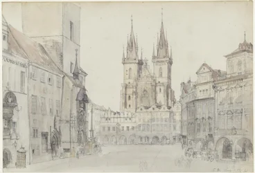 Týnkirken og rådhuset i Prag