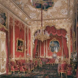 Interiør af Vinterpaladset. Kejserinde Maria Alexandrovnas Boudoir, 1861