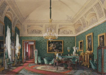 Interiør af Vinterpaladset. Den første reserverede lejlighed. Den lille undersøgelse af storprinsesse Maria Nikolayevna, 1867