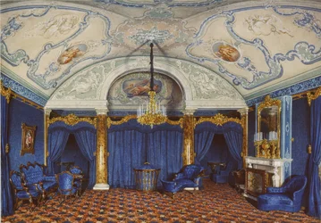 Interiør af Vinterpaladset. Den fjerde reserverede lejlighed. Et soveværelse, 1868