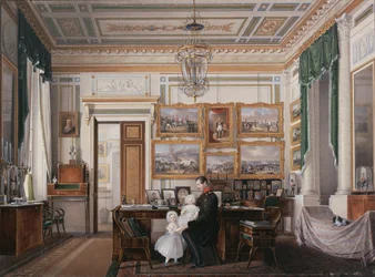 Interiør af Vinterpaladset. Studiet af kejser Alexander II, 1850