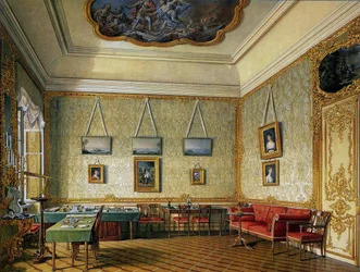 Den arbejdende eller lille undersøgelse af kejser Alexander I ved det store palads i Tsarskoye Selo, 1875