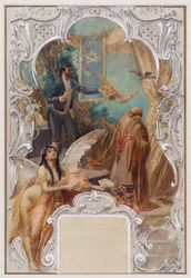 Conjurer (udkast til et vægmaleri i Varieté Ronacher, Wien)