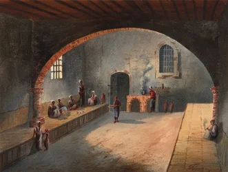 The Algerian Cafe - Flores Ibanez, Eduardo (aktiv 1870-1889) - Akvarel på papir - 27x35 - Museo Carmen Thyssen, Malaga