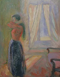Kvinde på toilettet, 1892