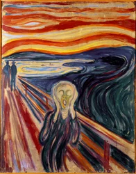 Skriget, 1893. Sol 83,5 x 66 cm, Oslo, Kommunes Kunstsamlinger, Munch-Museet (Musée Munch)