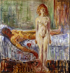 The Death of Marat II Maleri af Edvard Munch (1863-1944)