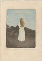Ung kvinde på stranden