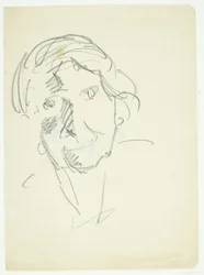 Portræt af kunstnerens hustru, malerinden Agnes Weie (1878-1964), en face