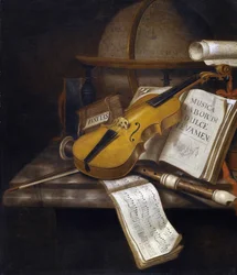 Vanitas Still Life - Peinture par Edwaert Collier (1642-1708), - Olie på lærred, 71,6x60,6 - Privat samling