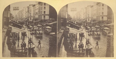 Broadway på en regnvejrsdag, 1859.