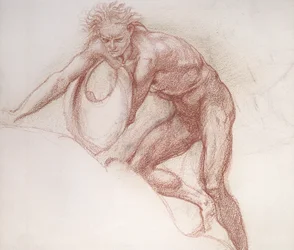 Mandlig nøgenfigur, studie til Herkules