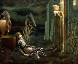 Drømmen om Sir Lancelot ved den hellige grals kapel, 1896