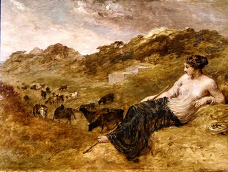 Cyrene og kvæg (olie på lærred)