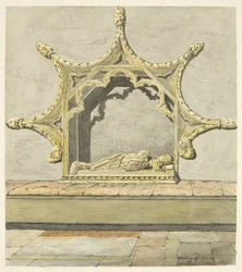 Tomb of Maurice, 7. jarl af Berkeley i Bristol Cathedral (blyant og akvarel på papir)