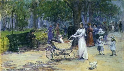 Promenading (akvarel)