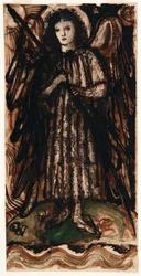 Love Reging over the Elements, Design for Stained Glass, ca. 1860-62 (sepia og vask på papir)