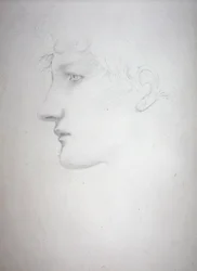 Study of a Head - Bessie Keane, ca. 1893 (blyant på papir)